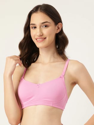 Leading Lady Women's Solid Cotton Non Padded Non Wired T-Shirt Bra