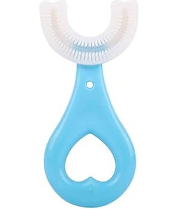 U Shaped Toothbrush For Kids Manual Whitening U Type 360 Degree Soft Silicone Oral Teeth Cleaning, Pack of 1
