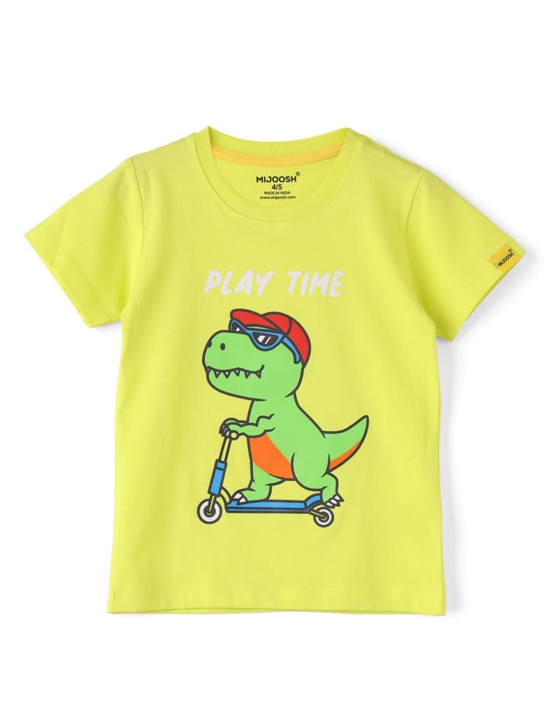 Modern Kids Boys T shirt Cotton Sulphur Spring Lime Skating Dino 2025 at ShopCircuit | ONDC