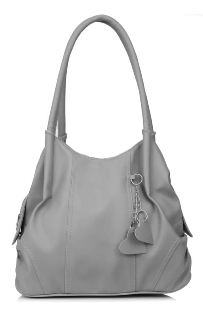 Chic & Spacious Women's Shoulder Tote – Elegant Handbag with Heart Charm