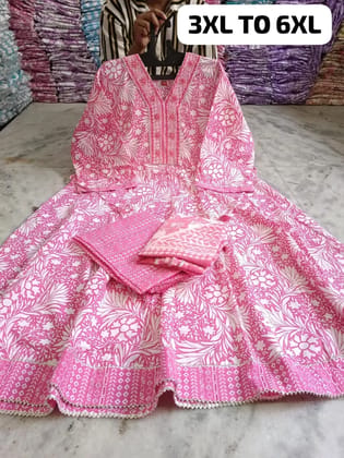 ANARKALI KURTI PANT DUPTTA SET