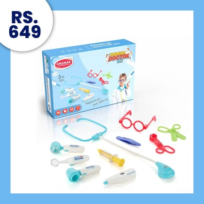Chanak Premium Doctor Set for Kids - 10 Piece (Sky Blue)