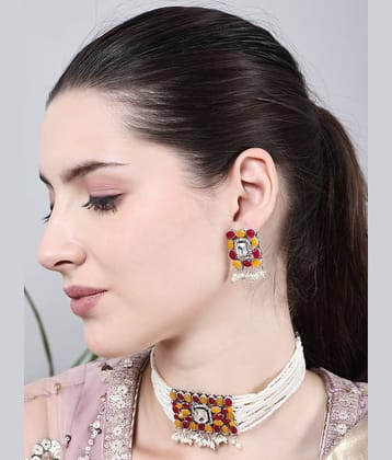 Sunhari Jewels Multi Color Brass Necklace Set ( Pack of 1 )