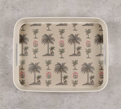 India Circus Chevron Palms Rectangle Large Bamboo Tray