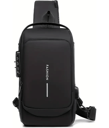 Gjshop Black Solid Messenger Bag