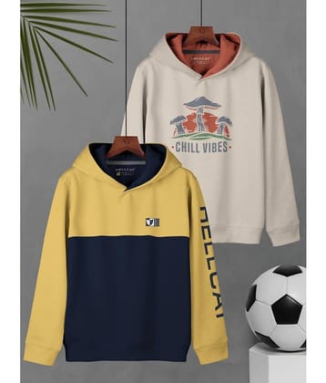 HELLCAT Pack of 2 Boys Cotton Blend Sweatshirt ( Mustard )