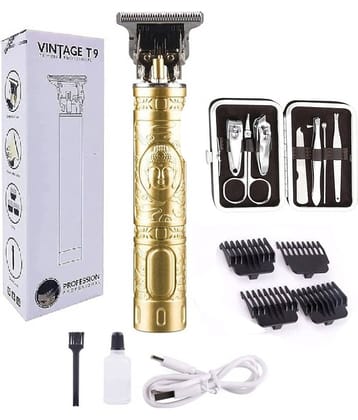 Hpc T9 Plastic+7 Pcs Kit Gold Cordless Beard Trimmer With 40 minutes Runtime