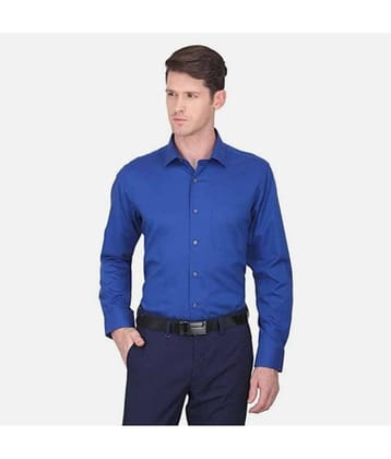 Makhanchor - Navy Blue Cotton Regular Fit Men's Formal Shirt ( Pack of 1 )