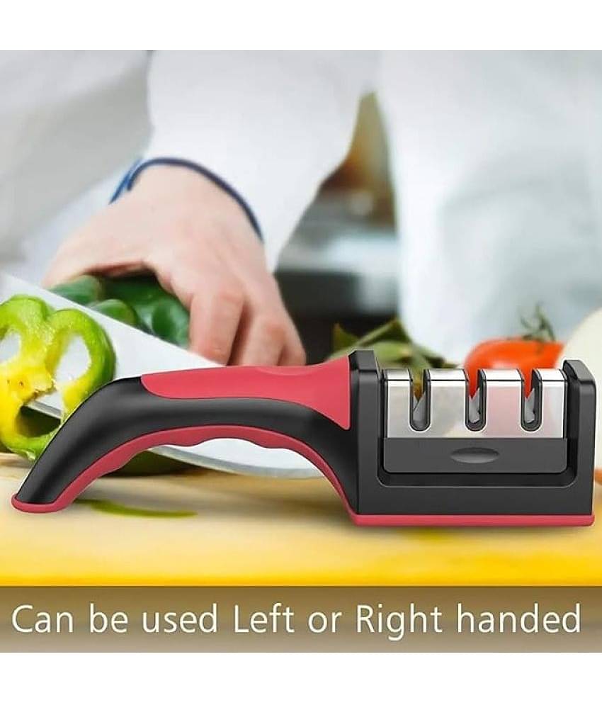 Shopeleven Red Iron Knife Sharpner Blade Length 5 cm ( Pack of 1 )