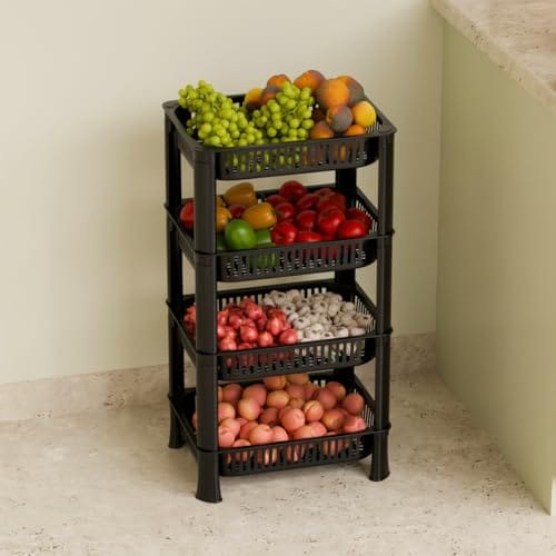 4-Layer Multipurpose Plastic Kitchen Storage Rack