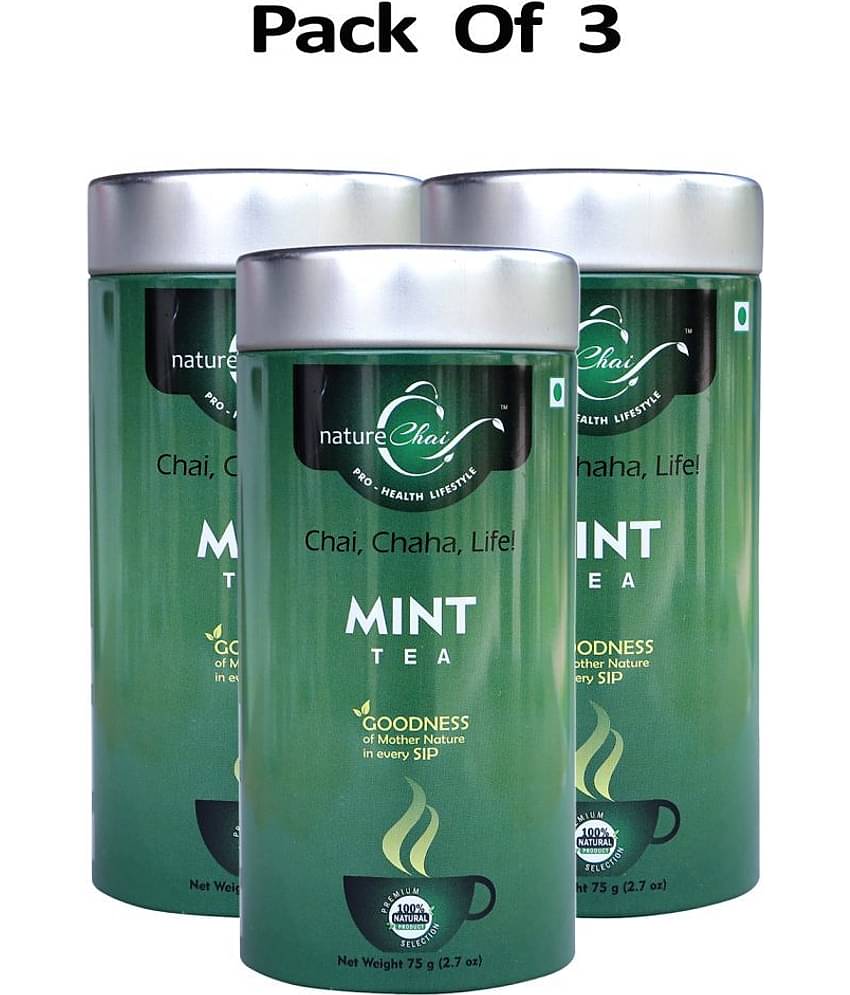 nature Chai Mint Tea Loose Leaf 75 gm Pack of 3