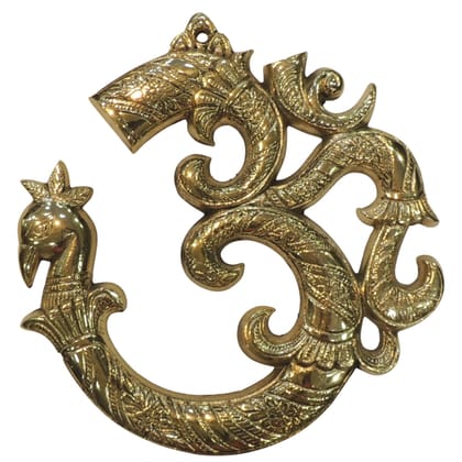 Brass Om Wall Decor | Vastu Hanging | Mandir Decor, Height : 8 Inch (FMAS786 E)