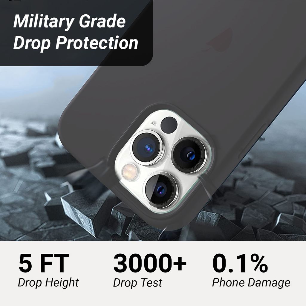 LIRAMARK Liquid Silicone Soft Back Cover Case for Apple iPhone 13 Pro Max (6.7 Inch)