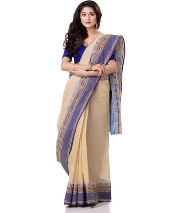 Desh Bidesh Cotton Self Design Saree Without Blouse Piece ( Multicolour )