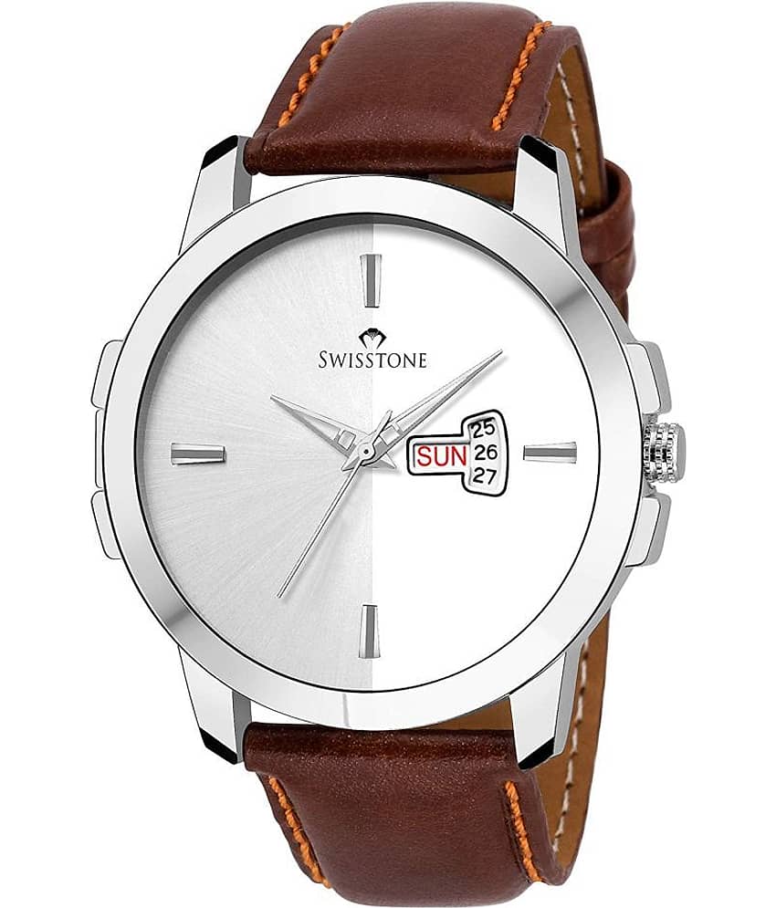 Swisstone - Brown Leather Analog Men's Watch