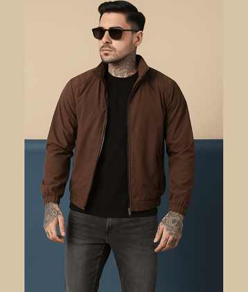 VOXATI Polyester Men's Casual Jacket - Brown ( Pack of 1 )