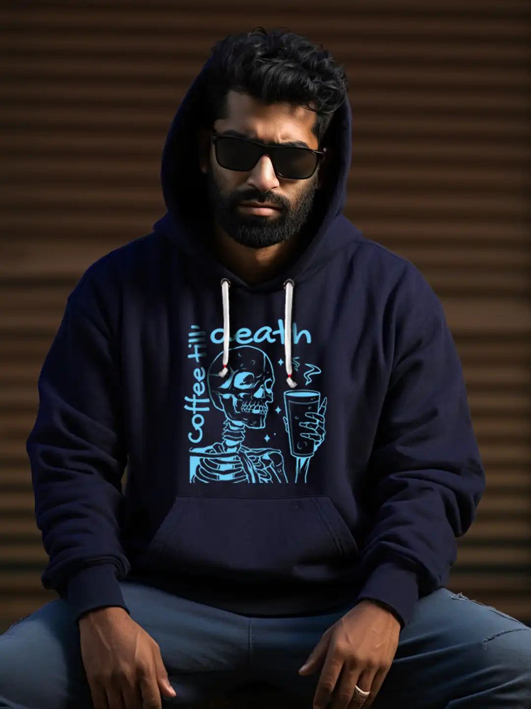 || COFFEE TILL DEATH ||-Small / Navy Blue