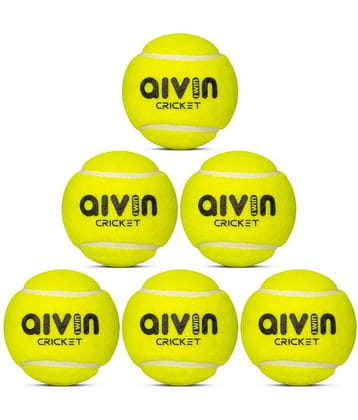 Aivin Green Rubber Cricket Ball ( Pack of 6 )
