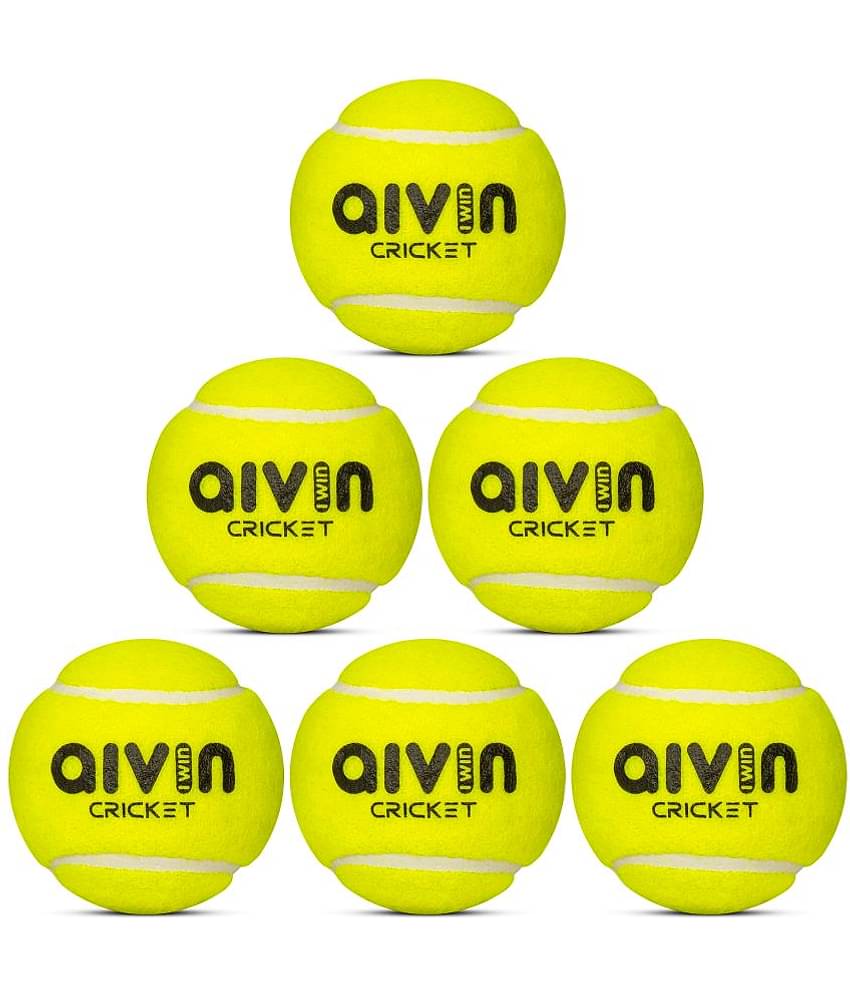 Aivin Green Rubber Cricket Ball ( Pack of 6 )