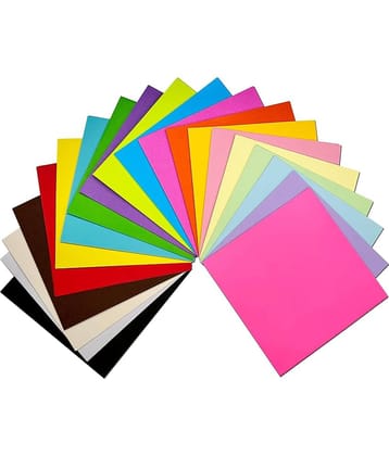 ECLET 5.5 x 5.5 Neon Origami Paper Pack of 100 Sheets (10 sheet x 10 color)Fluorescent Color Both Side Coloured For Origami, Scrapbooking, Project Work