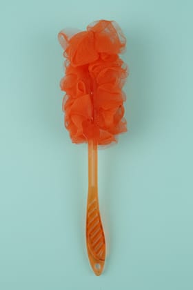 Vivin Luxury Long Handle Nylon Mesh loofah - Orange (Pack of 1)
