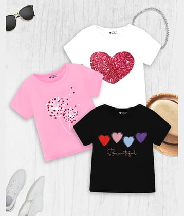 SILVER FANG Pack of 3 Baby Girls Cotton T-Shirt ( Multicolor 1 )