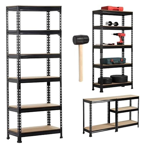 STAR WORK Shelving Unit Adjustable Garage Storage Multipurpose Shelf Warehouse Basement Kitchen Living Room