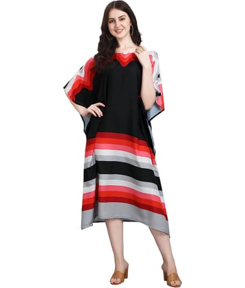 SILK SUTRA Rayon Striped Midi Women's Kaftan - Multi Color ( Pack of 1 )