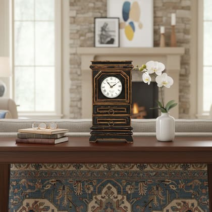 Wooden Showpiece Analog-Clock,Table Decors Analog-Clock for Home/Office,Handicraft Analog-Clock