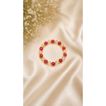 RED AND YELLOW BEADED STRETCHABLE BRACELET RED AND YELLOW BEADED STRETCHABLE BRACELET