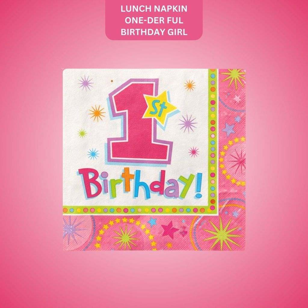 Lunch Napkin - ONE-DER FUL BIRTHDAY GIRL - Party and Festive Needs | Buy online on ZillyBuy