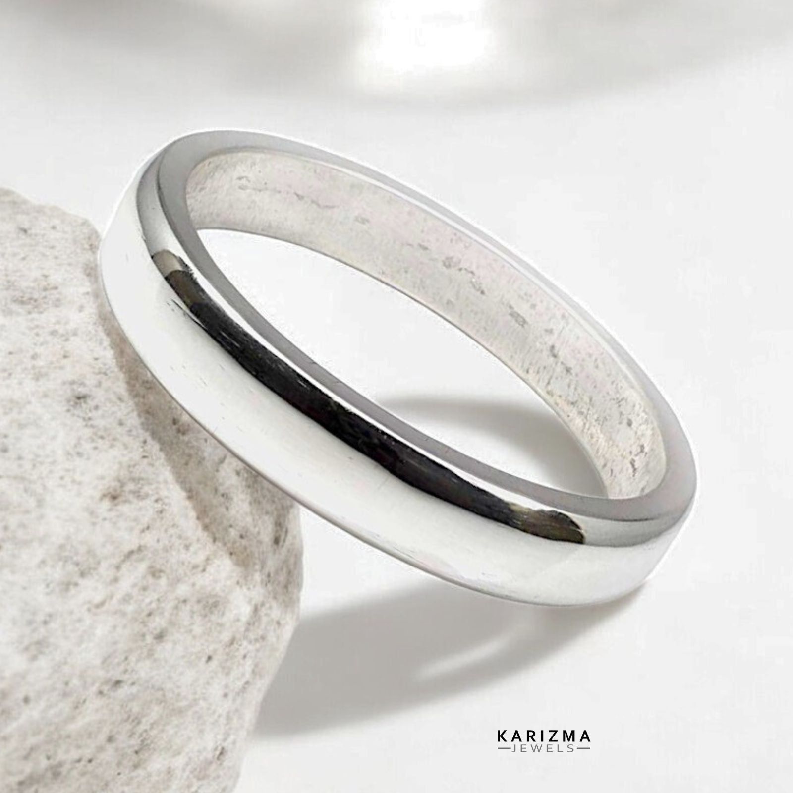 Heavy Silver men's Kada without Joint - Chandi ka bejod kada-Dia 5.4 CM (Circ 6.67 Inch) / 100 Grams