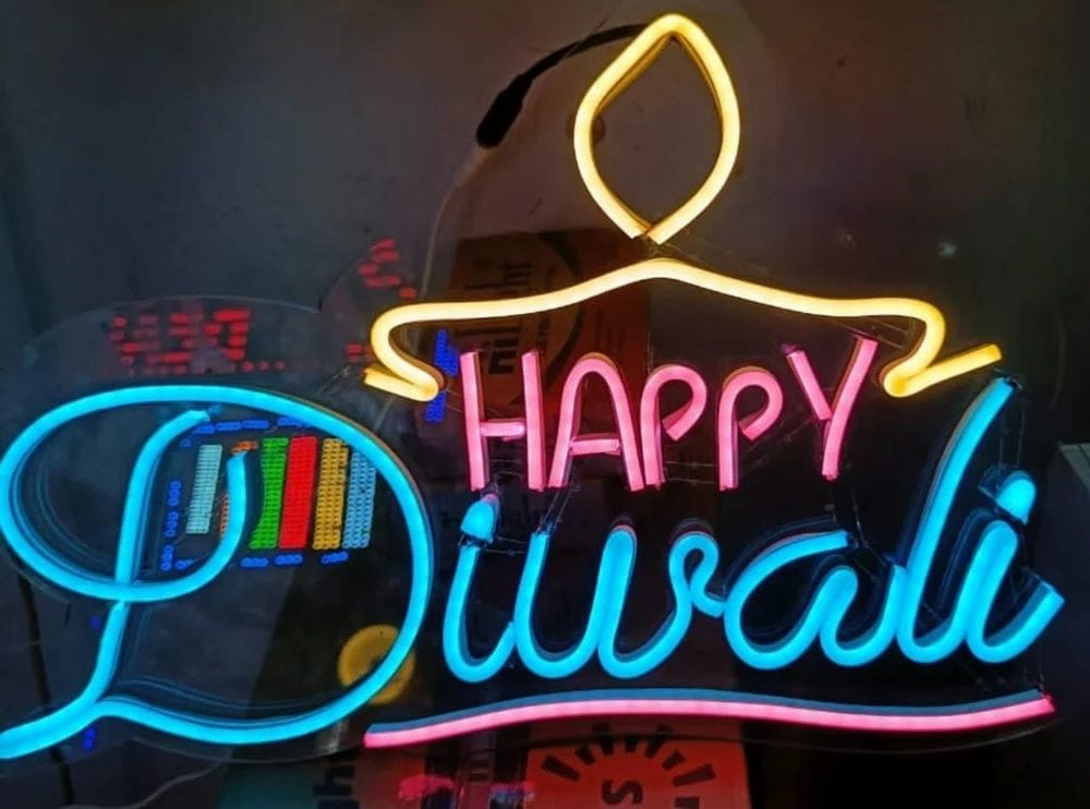 Happy Diwali Neon Light Sign English