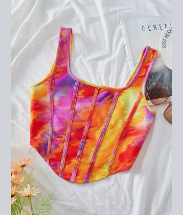 Shine n Show Women's Cotton Blend Corset Top ( Multicolor )