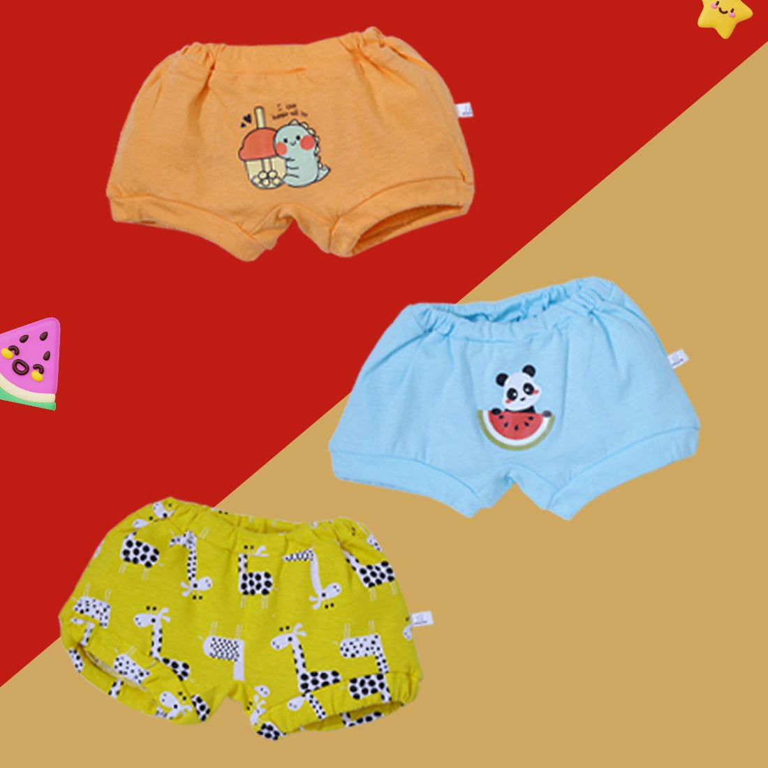 Snugkins Tiny Tushies Bloomers - Pack of 3 (Ages 4 to 6 Years)-4-5 Years