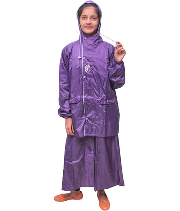 Goodluck Nylon Raincoat Set - Purple