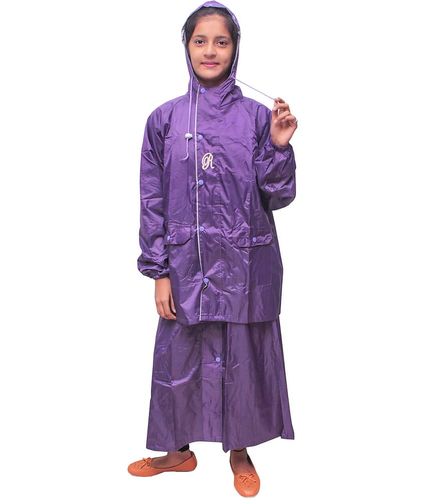 Goodluck Nylon Raincoat Set - Purple