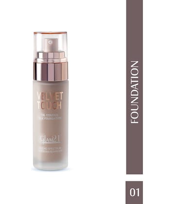 Glam21 Velvet Touch Oil Control Silk Foundation Waterproof SPF 35 Long Lasting 50g Almond04