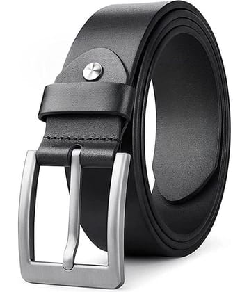 Clock21 - Black 100% Leather Men's Formal Belt ( Pack of 1 )