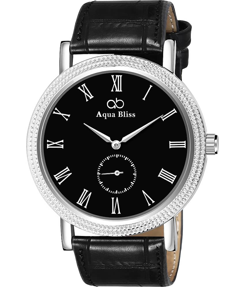 AQUA BLISS - Black Leather Chronograph Men's Watch