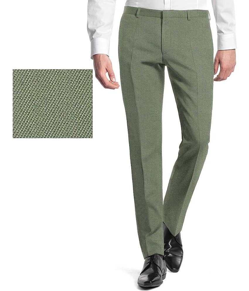Gwalior Suitings Greenish Gray Poly Blend Unstitched Pant Pc