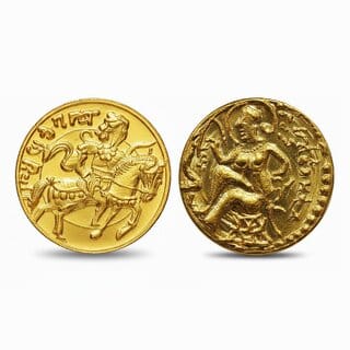 The Guptas Gold Dinar (Horseman Type) Reproduction/Educational Card Edition