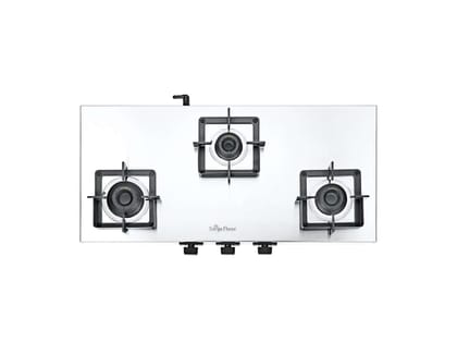 Surya Flame Volt 3-Burner Gas Stove, Heavy 1.2 mm SS Body, 1 Jumbo Coated Brass Burner, Metal Knobs & Dial Plate, 5 Years Warranty, Manual Ignition 