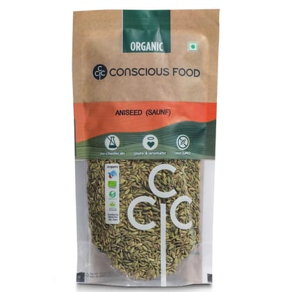 Conscious Food Aniseed / Sweet Fennel Saunf 100g Whole Organic Conscious Food Aniseed / Sweet Fennel Saunf 100g Whole Organic