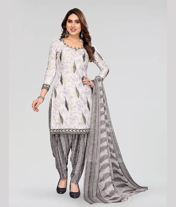 Kashvi Unstitched Crepe Printed Dress Material - Cream ( Pack of 1 )