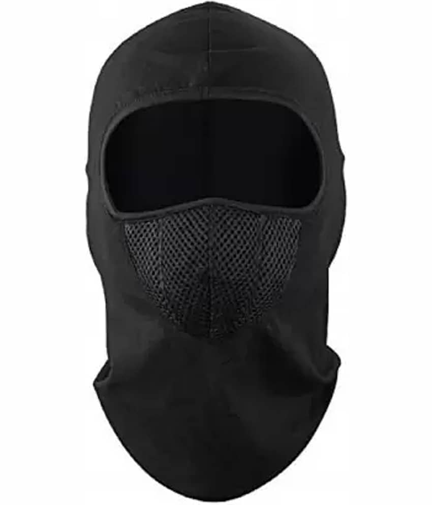AKSMIT Black Solid Fleece Bike Face Cover Free