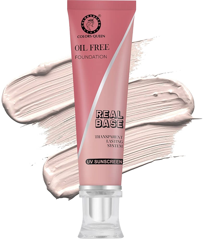 Colors Queen Real Base Oil Free Waterproof Foundation Matte Finish with SPF Golden Beige (Shade -03)