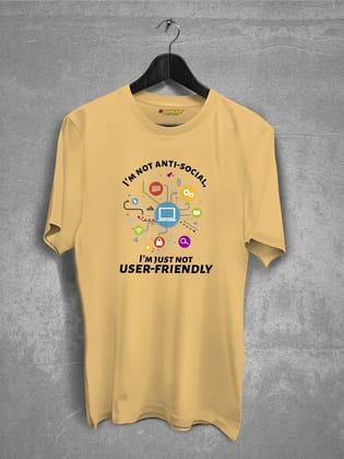 I am not Anti-Social T-shirt for Engineer-Pale Yellow / S