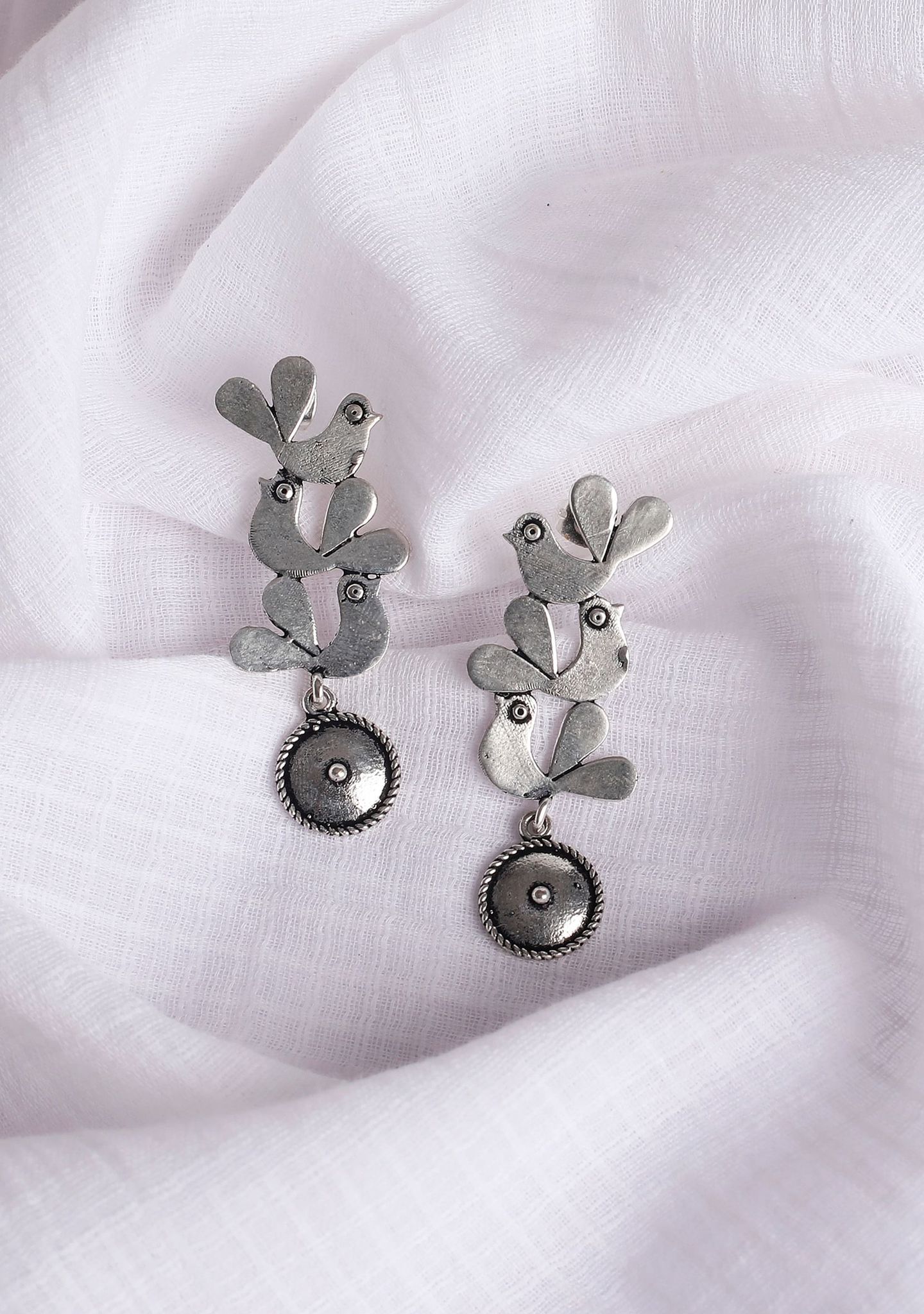 Bird On Bird Brass Earrings