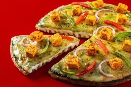 Double Cheese Pesto Paneer Medium Pizza